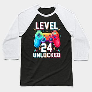 Level 24  Video Game 24th Birthday Baseball T-Shirt